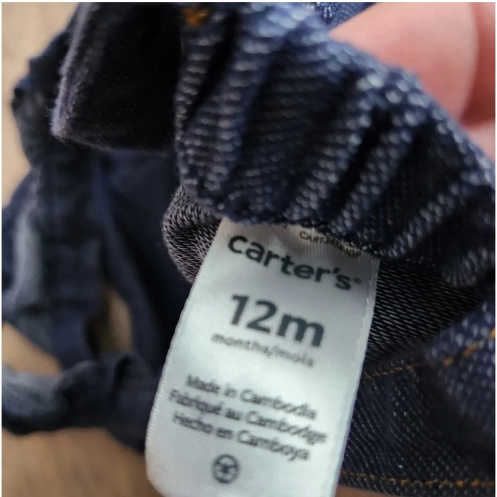 🌸 $3 if bundled - 12 month CARTER’S Denim Overall Dress